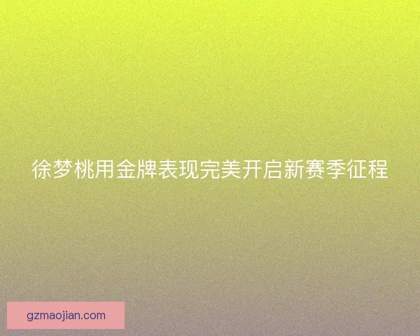 徐梦桃用金牌表现完美开启新赛季征程